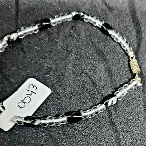 Hematite and Clear Crystal Bead Bracelet ❤️